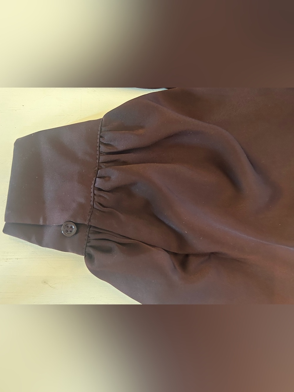 H&M Dark Chocolate Brown Satin Like Oversized Shirt Tunic Dress Blouson Sleeve L - Picture 13 of 13